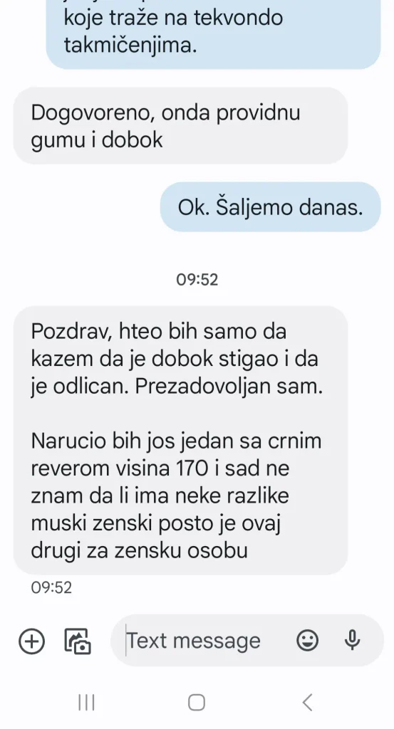 Sta kupci kazu o Victorio opremi - tekvondo - karate